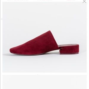 Mercedes Castillo Bordeaux Suede Mules | NWOT